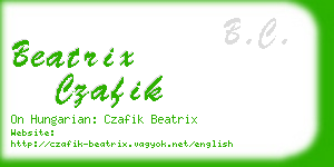 beatrix czafik business card